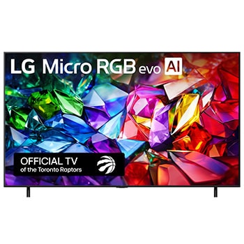 Front view of 86 inch LG Micro RGB evo AI MRGB95 4K Smart TV 2026  86MRGB95BUA